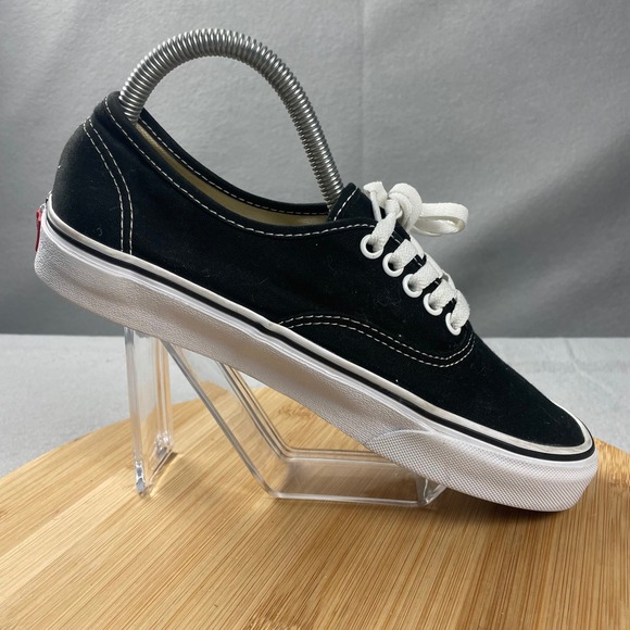 Vans Authentic Black Canvas Low Top Sneakers Shoes Men 7 Women 8.5 - Picture 10 of 11